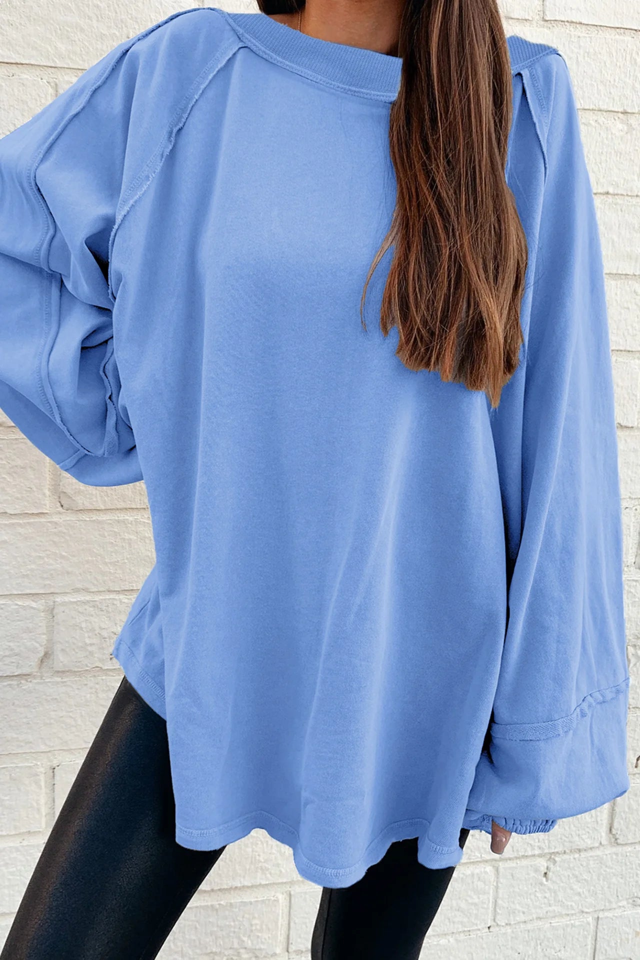 Raw Seam Oversized Sweatshirt
