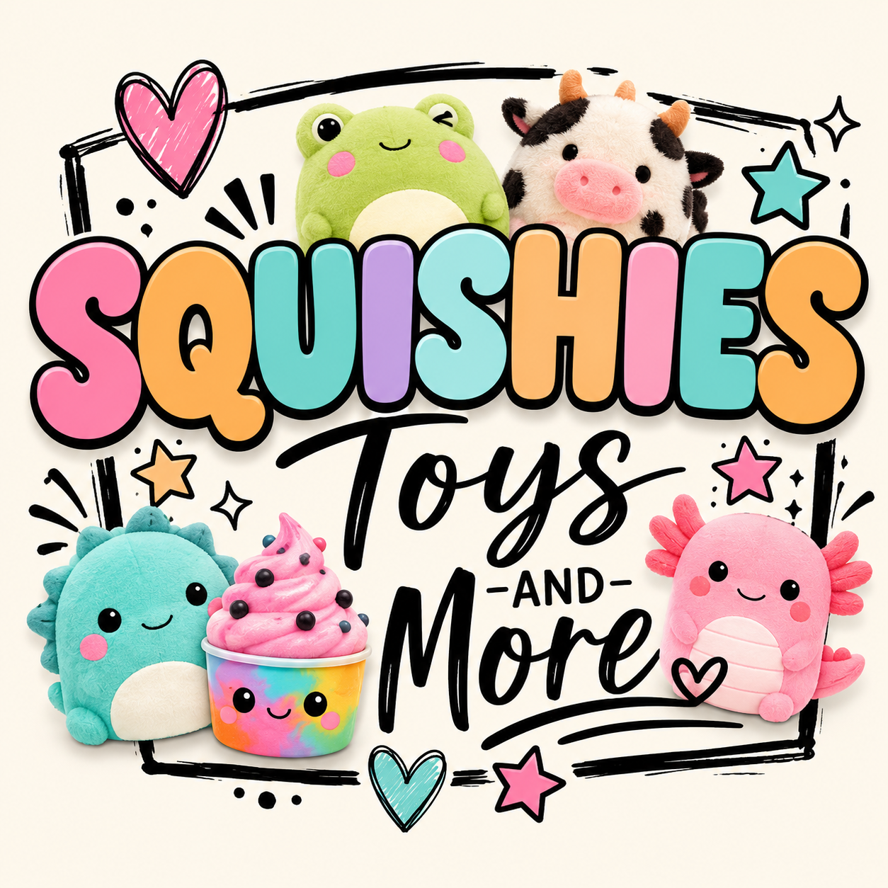 Squishies, Toys, + More