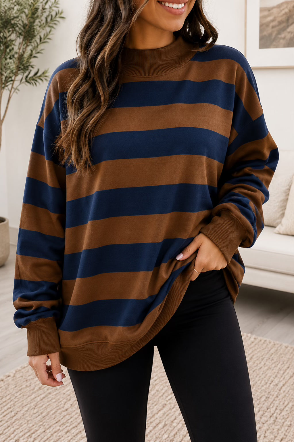 Striped Colorblock Sweatshirt