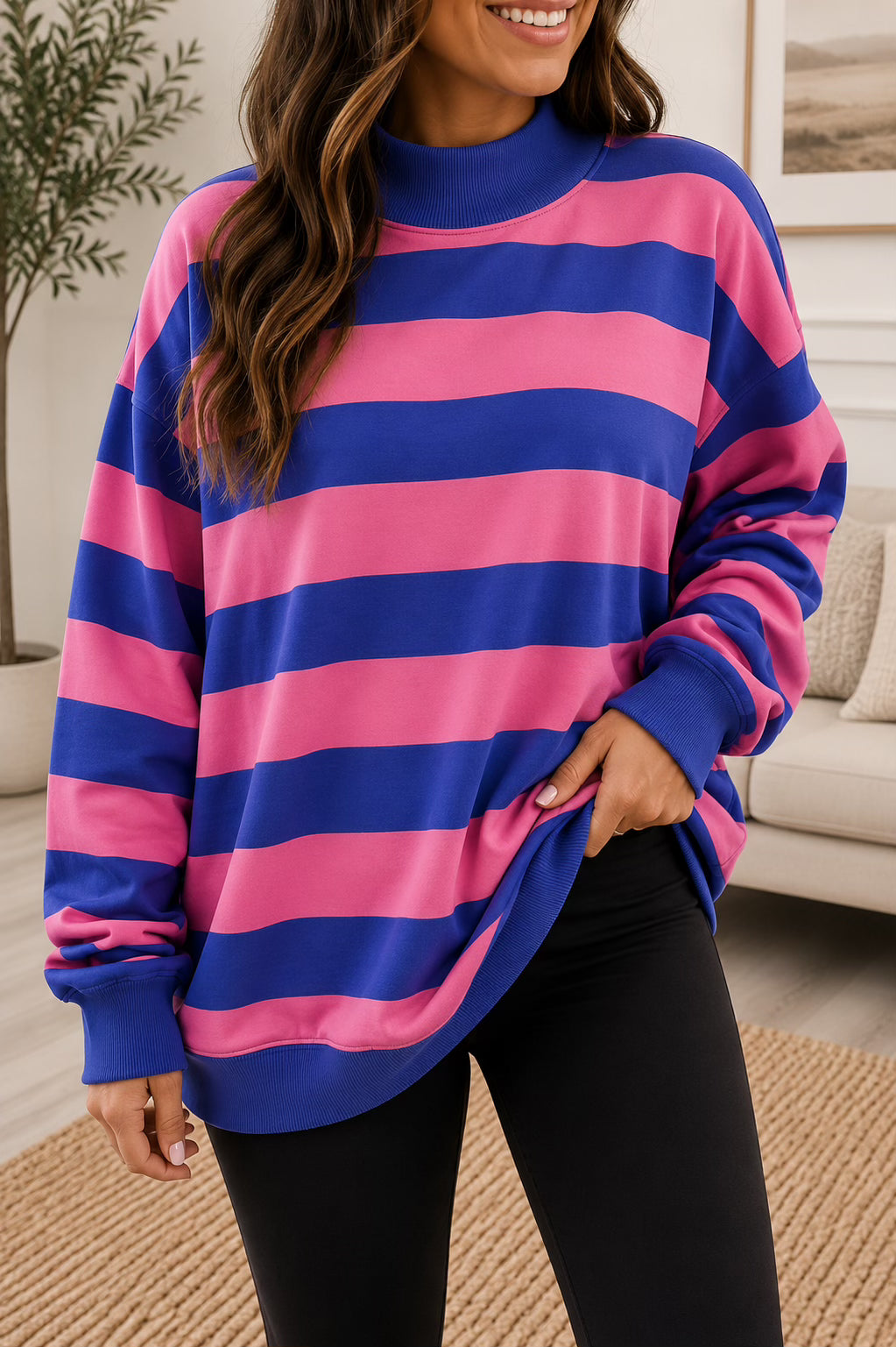 Striped Colorblock Sweatshirt
