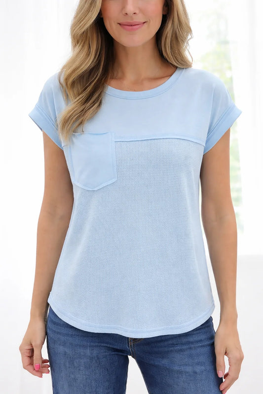 Blue Raw Seam Shirt